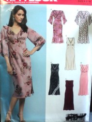 6404 NEW LOOK SLVS OR NOT EMPIRE TIED V-DRESS PATTERN 8-18